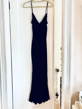JCrew black cupro maxi slip NWT size 14